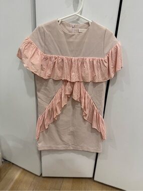 Girls Pink Ruffle Detail Dress